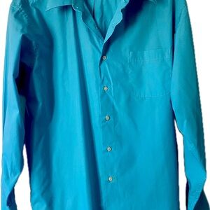 Men’s long sleeve dress shirt. Blue.  X-Large